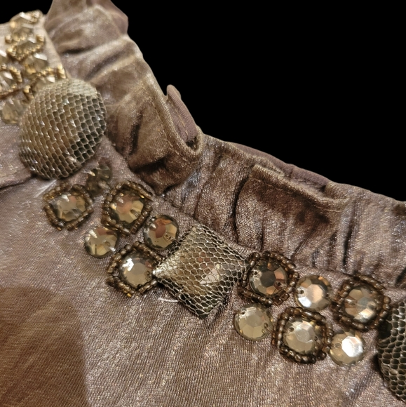 NWOT SLfashions 12 Party Dress Stoned Collar Waves of Organza - Picture 8 of 15